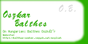 oszkar balthes business card